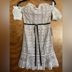 For Love and Lemons Coquette Lace boho/bohemian midi/mini dress. XS NWT